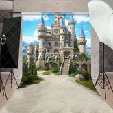 Aperturee - Aperturee Blue Sky Cloud Castle Path Architecture Backdrop